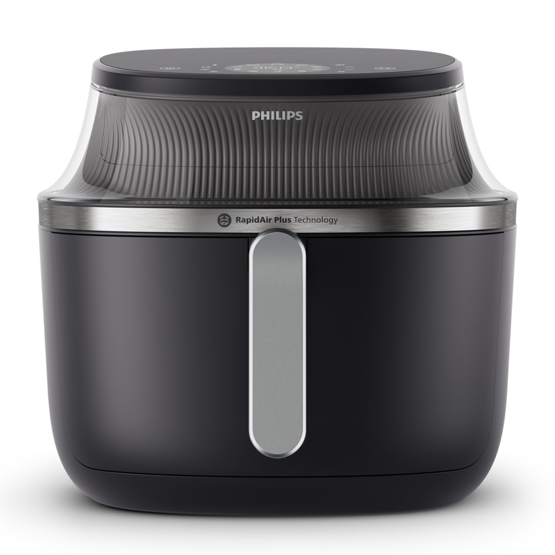 Philips 3000 Series Airfryer with Window, 7.6 Qt (7.2L) Capacity, Black, Silver Handle