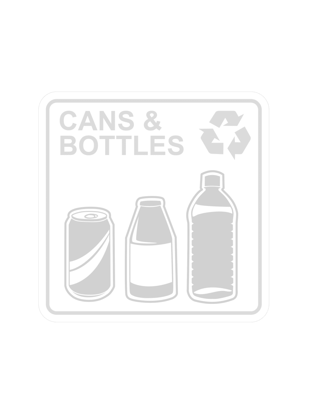  WASTE WATCHER - Label - Cans &amp; Bottles - Clear-White