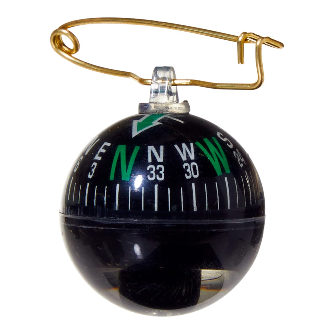 Allen Company Pin on Ball Liquid Filled Compass, Black