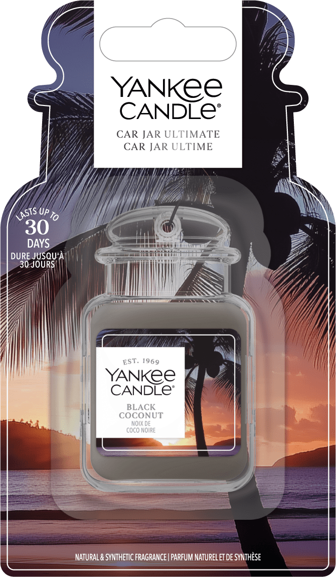 Yankee Candle | Car Jar | Coco Negro | Para coches y pequeños espacios en casa | Hasta 30 días
