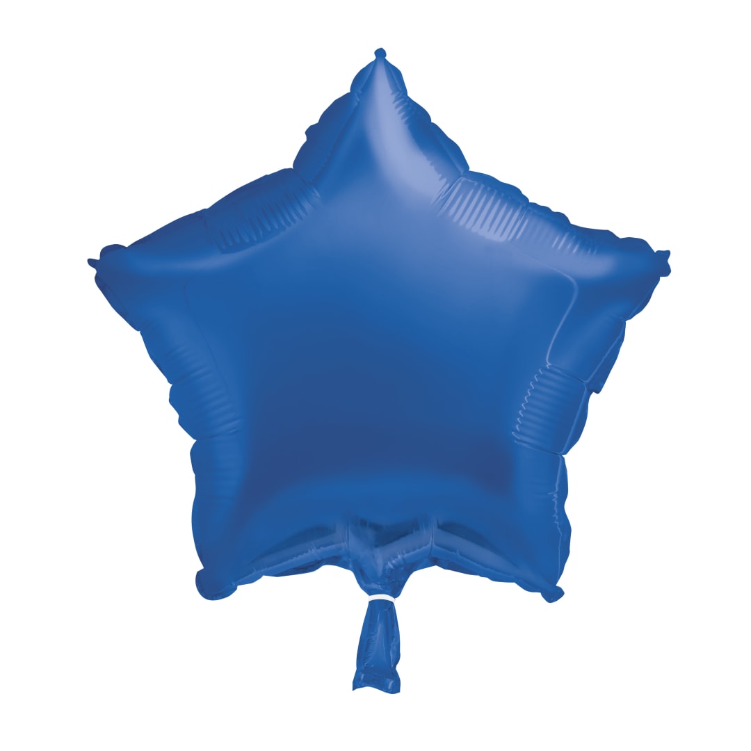 Royal Blue Solid Star Foil Balloon 18", Packaged