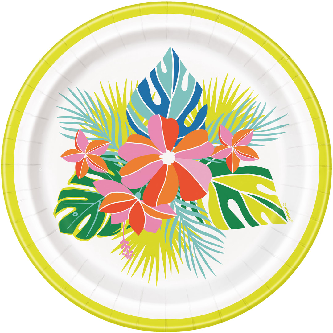 Tropical Vibes Round 7" Dessert Plates, 8ct