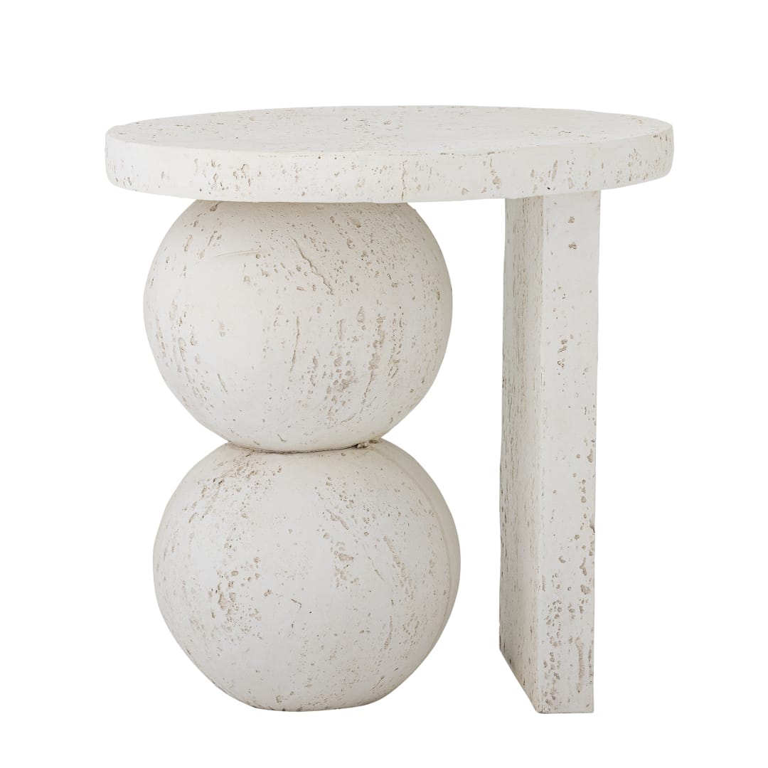 82065385 - Tally Side Table, White, Resin STOCK: 86
