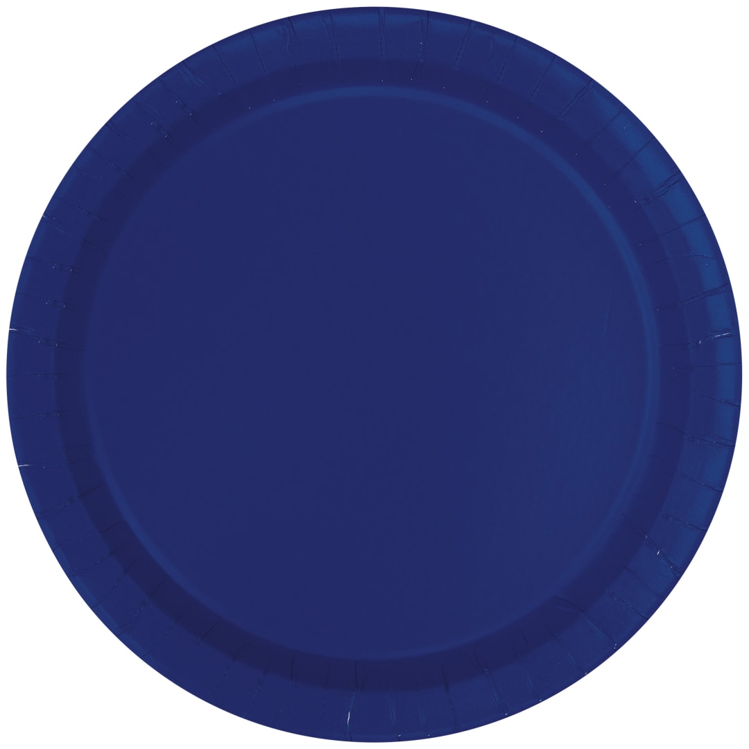 True Navy Solid Round 7" Dessert Plates, 20ct