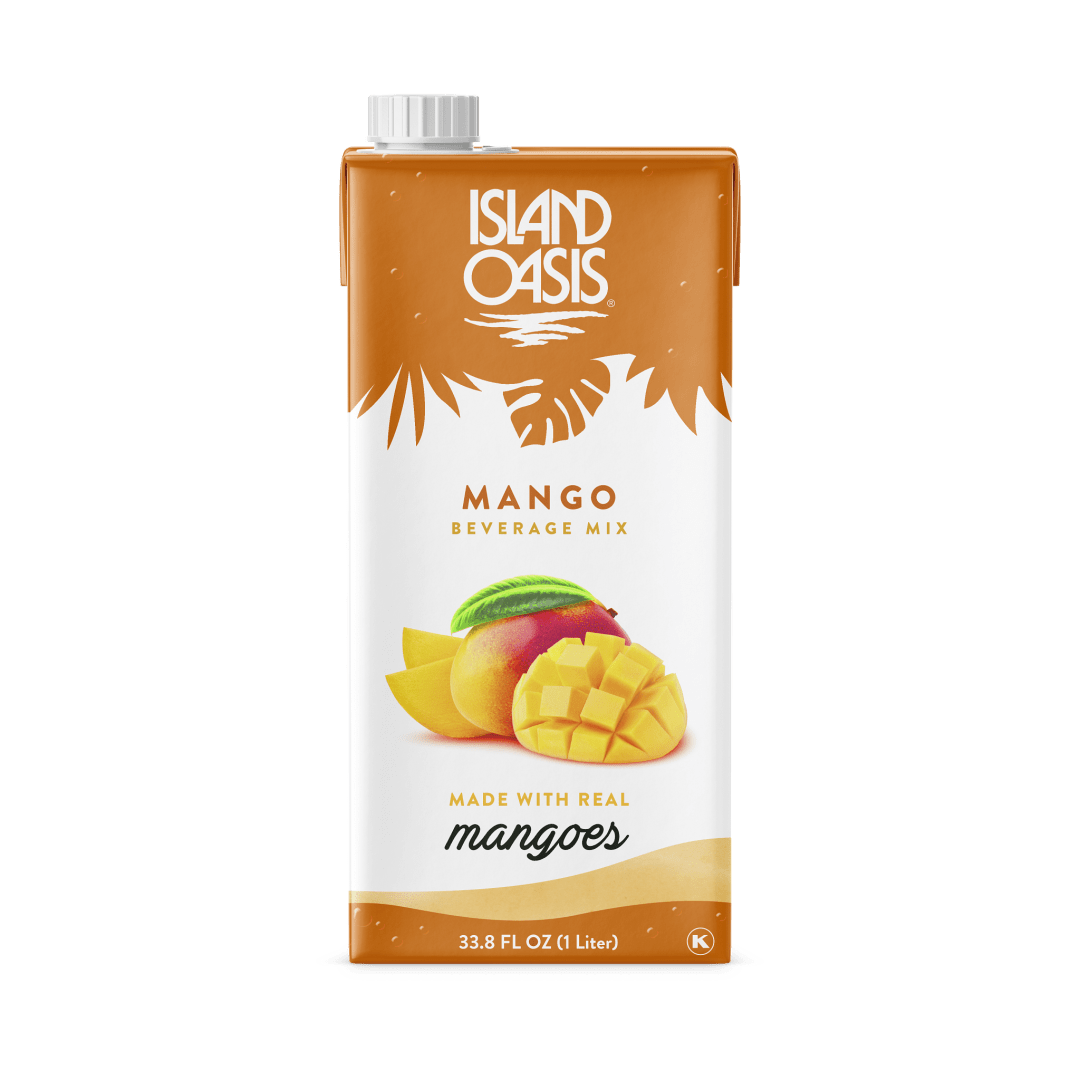 Island Oasis Mango Fruit Puree Beverage Mix, 12 x 1 L