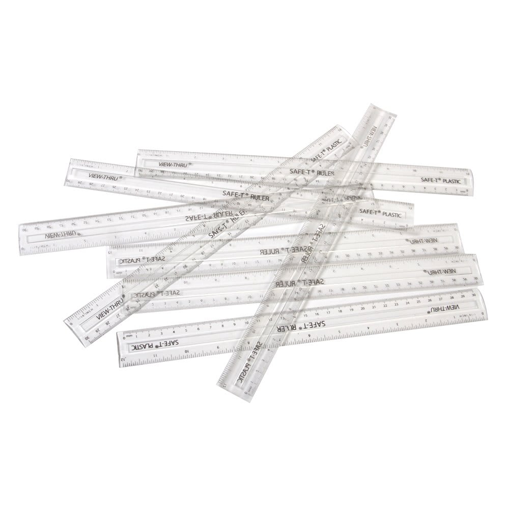 RULER, 12"/30CM CLEAR, SET/24