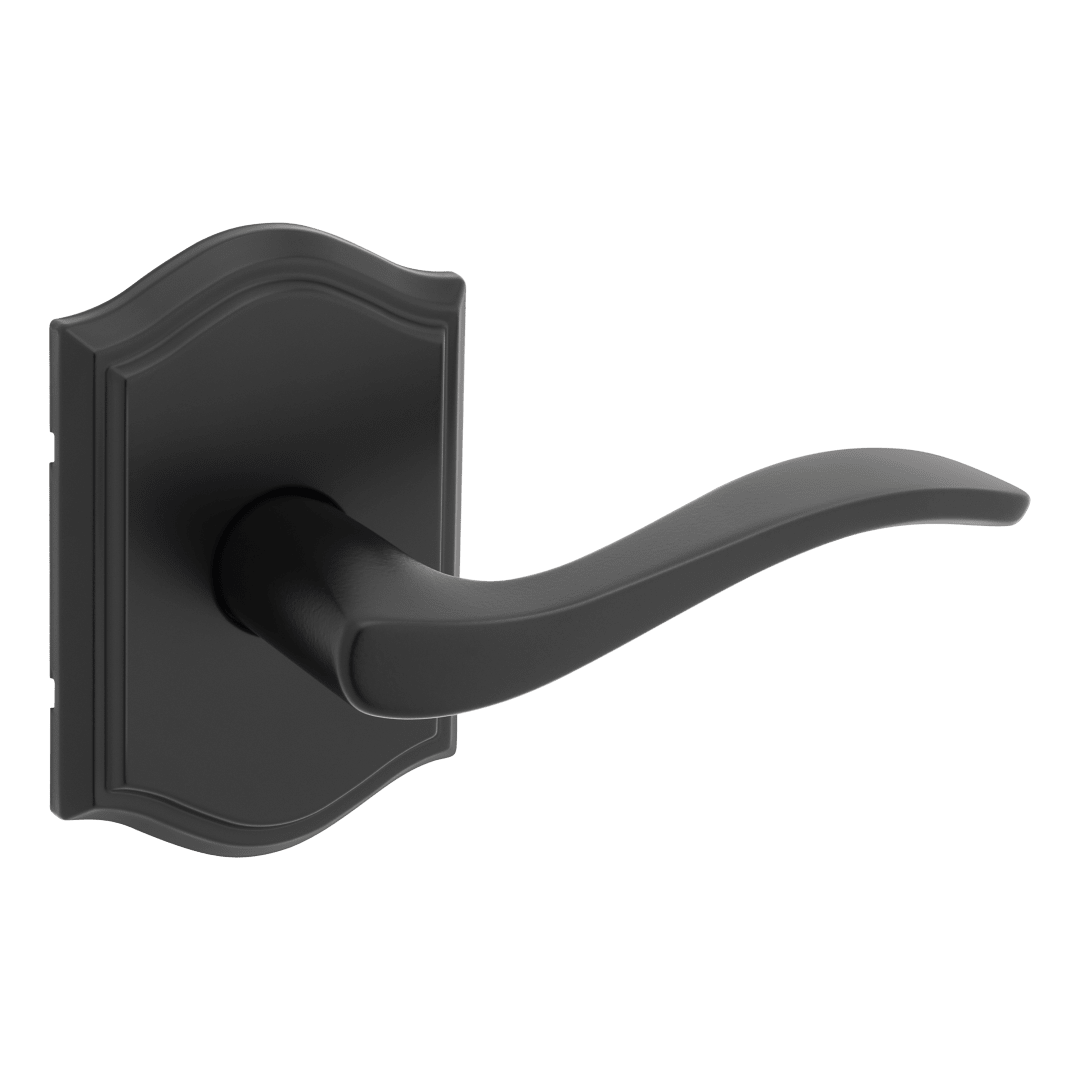 Sedona Arched Hall/Closet Door Lever in Matte Black with Microban Protection