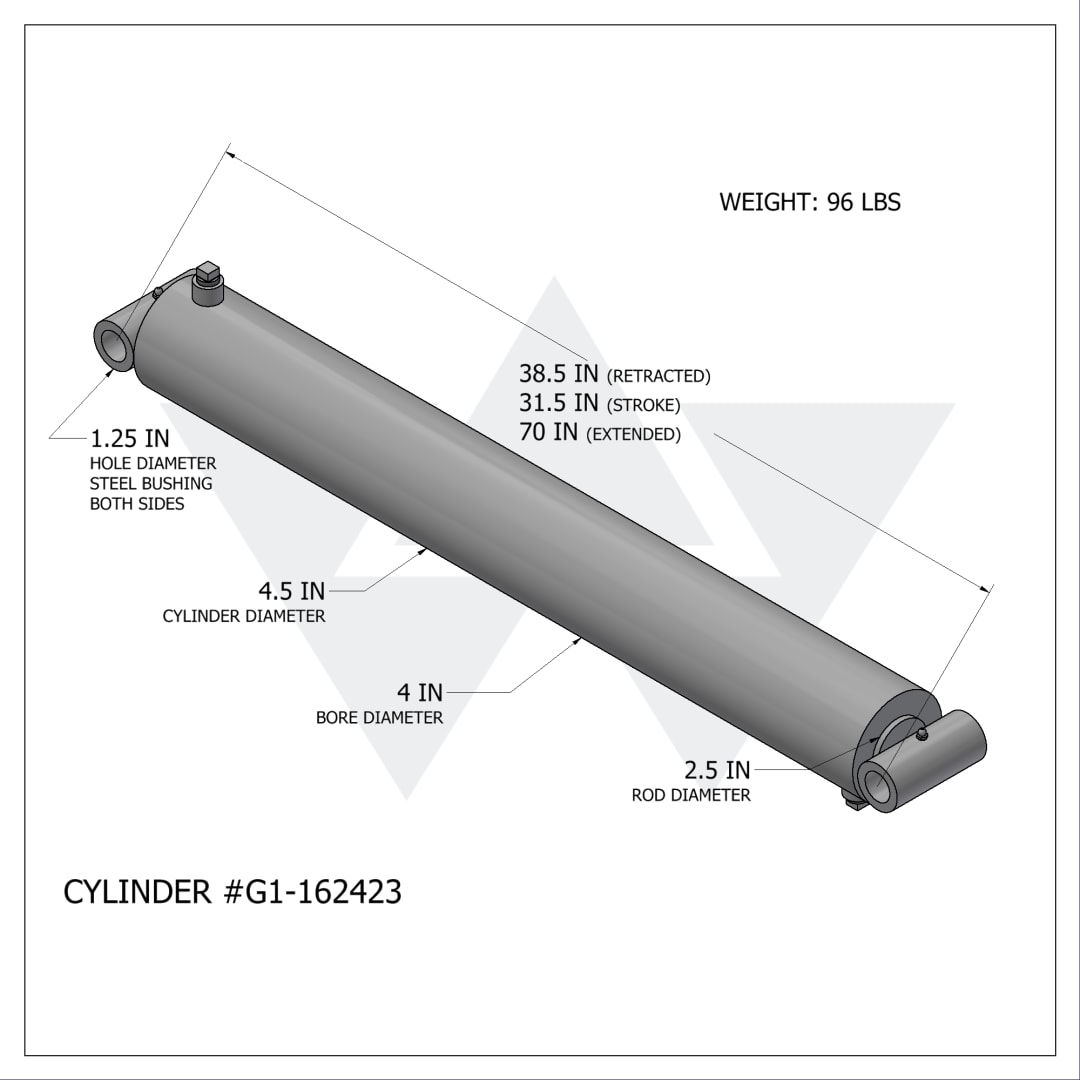 Galbreath™ Non-Bypass Hydraulic Cylinder (4" X 2.5" X 31.5")