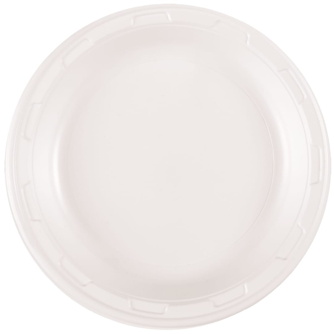 Bright White Solid Round 7" Plastic Dessert Plates, 50ct