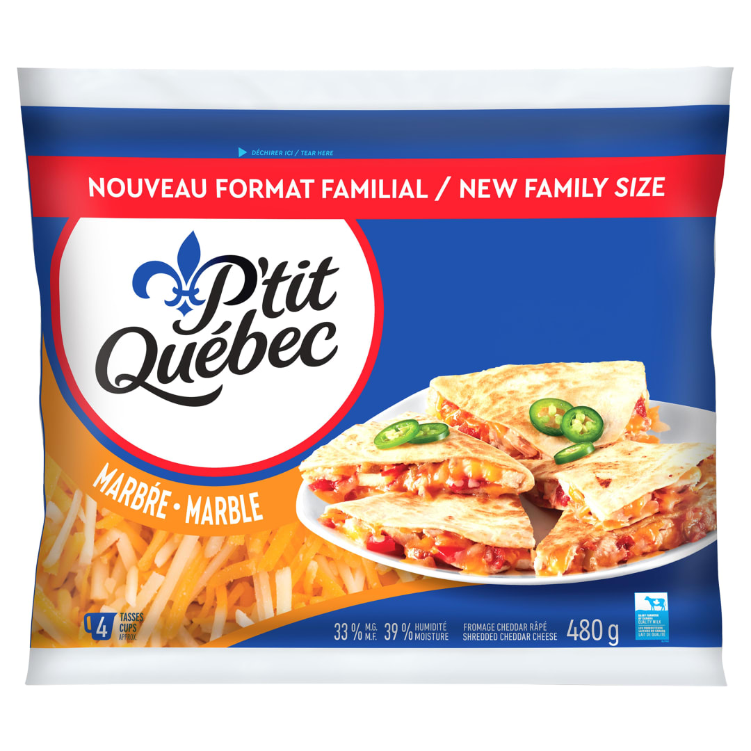 P'tit Québec Marble Shredded Cheese, 480g