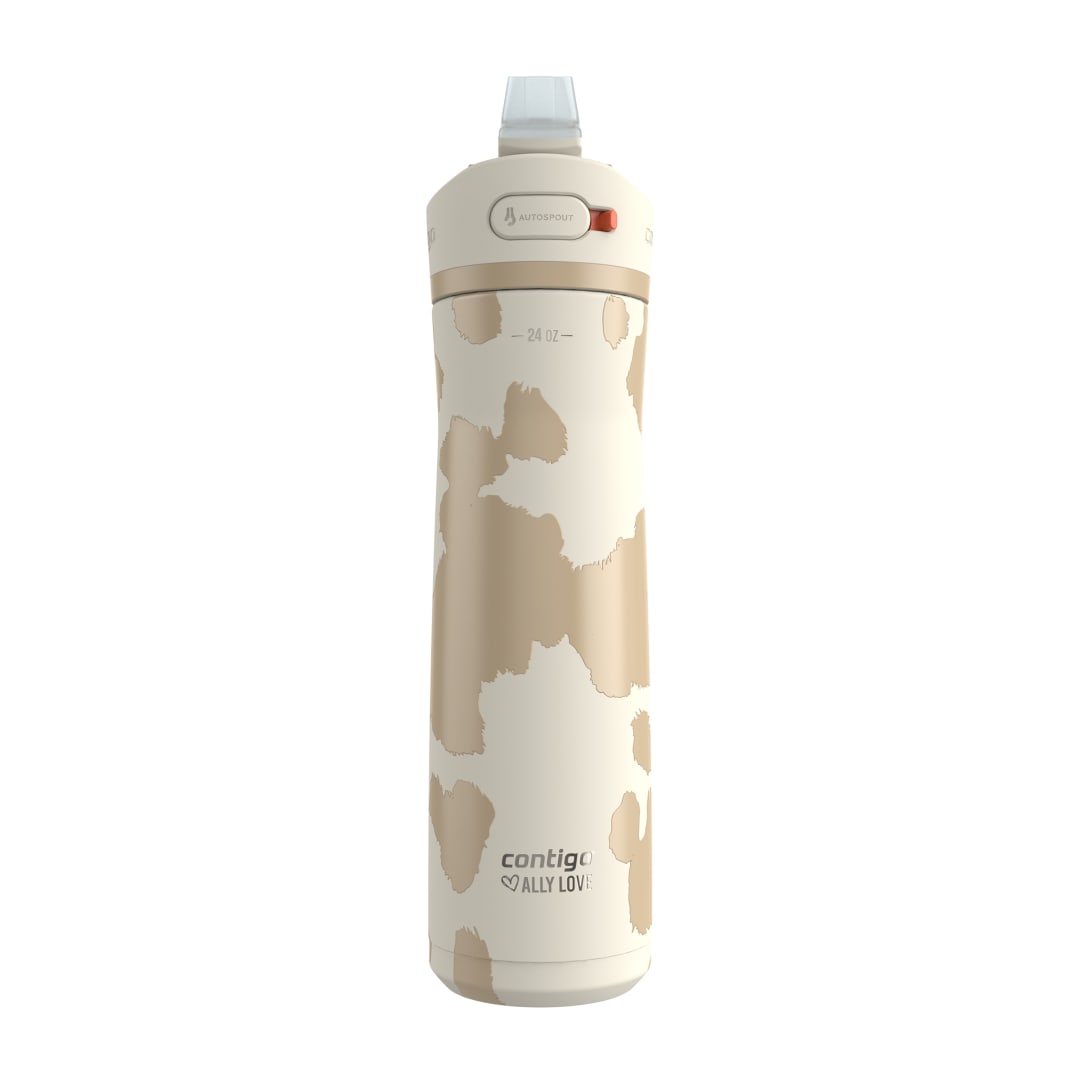 Contigo x Ally Love Ashland Chill 2.0 Stainless Steel Water Bottle with AUTOSPOUT Lid, 24 oz (709 mL), Oatmilk