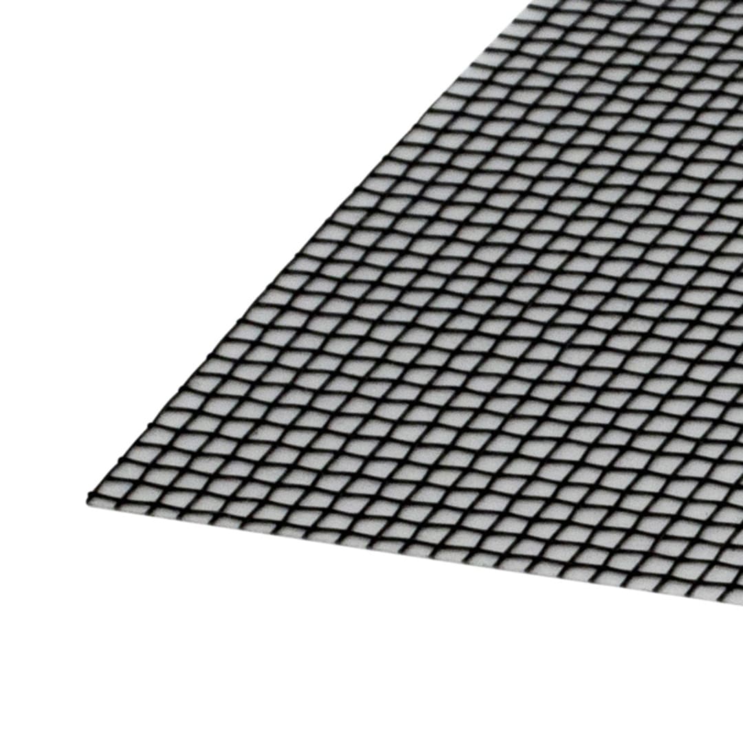 14173 - 3 in. x 3 in. Fiberglass Charcoal Self-Adhesive Screen Repair Patches 5pc