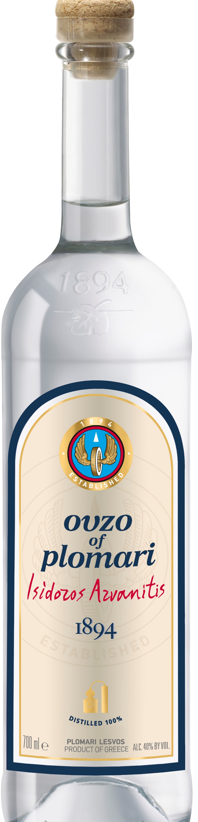 Isidoros Arvanitis Plomari Ouzo 700ml 12pk 80 PRF GLS