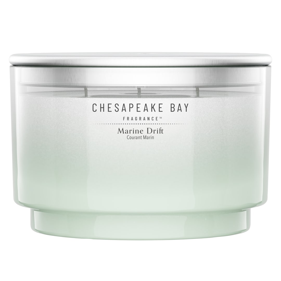 Chesapeake Bay Vela perfumada | Vela de 3 mechas | Marine Drift | Regalos perfectos para mujeres