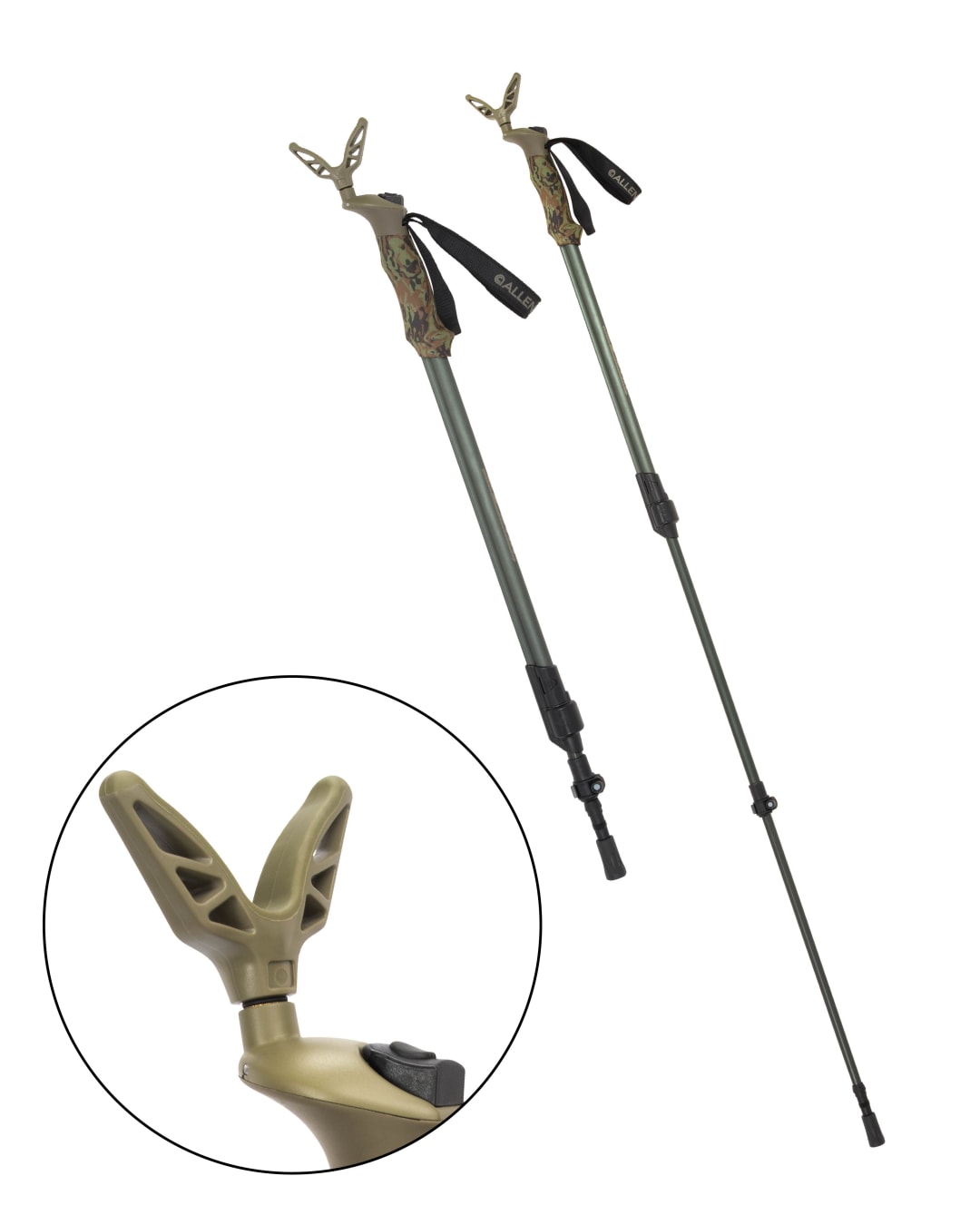 Allen Company Axial EZ-Stik Shooting Stick, Extends from 33"-61," Matte Beetle Green