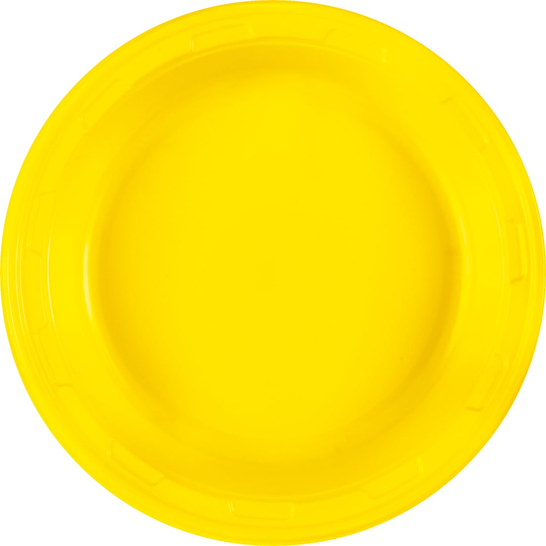Neon Yellow Solid Round 7" Plastic Dessert Plates, 50ct