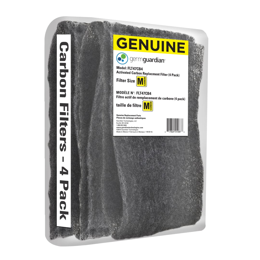 GermGuardian FLT47CB4 GENUINE Carbon Filter Replacements for 15-inch Air Purifiers, 4-Pack
