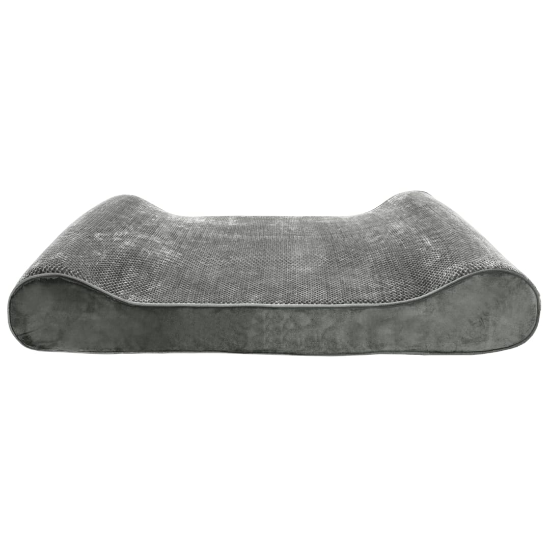 FurHaven Minky Velvet Orthopedic Luxe Lounger, Gray, Giant