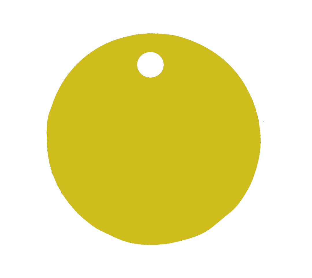 Tag-1-1/2" Round Anodized Aluminum Gold 5pk