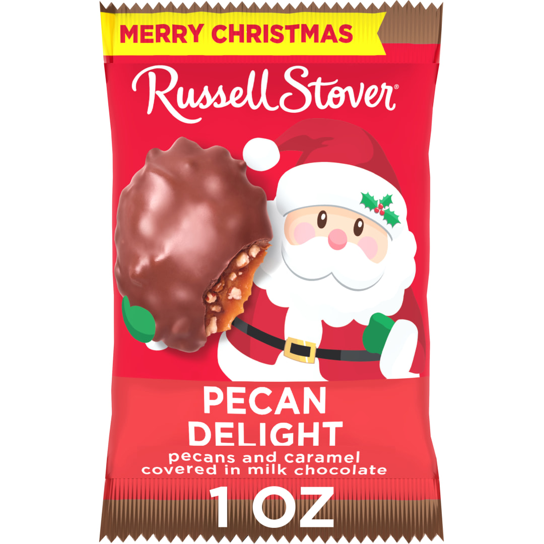 RUSSELL STOVER Christmas Milk Chocolate Pecan Delight Candy Ornament, 1 oz.