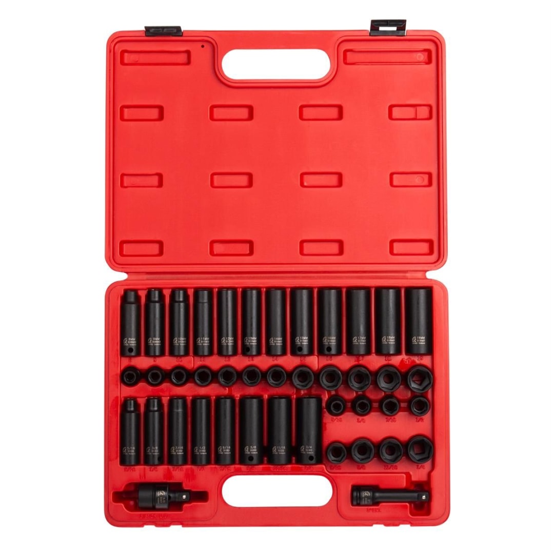 3/8" Drive 42 Piece Sae &amp; Metric Socket Set