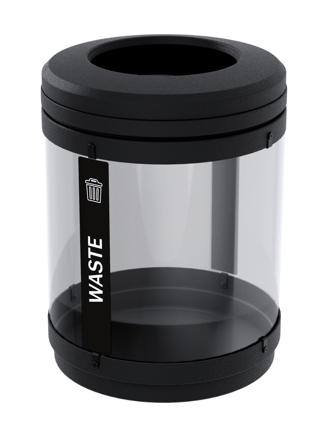  VISTABIN - Single - Unit - Clear - Waste - Full - Black