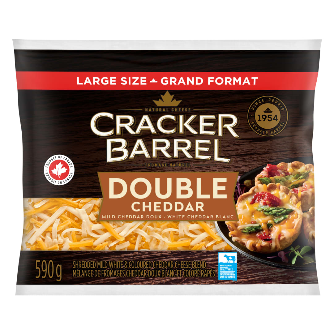 Cracker Barrel Double Cheddar Shredded Cheese, 590g