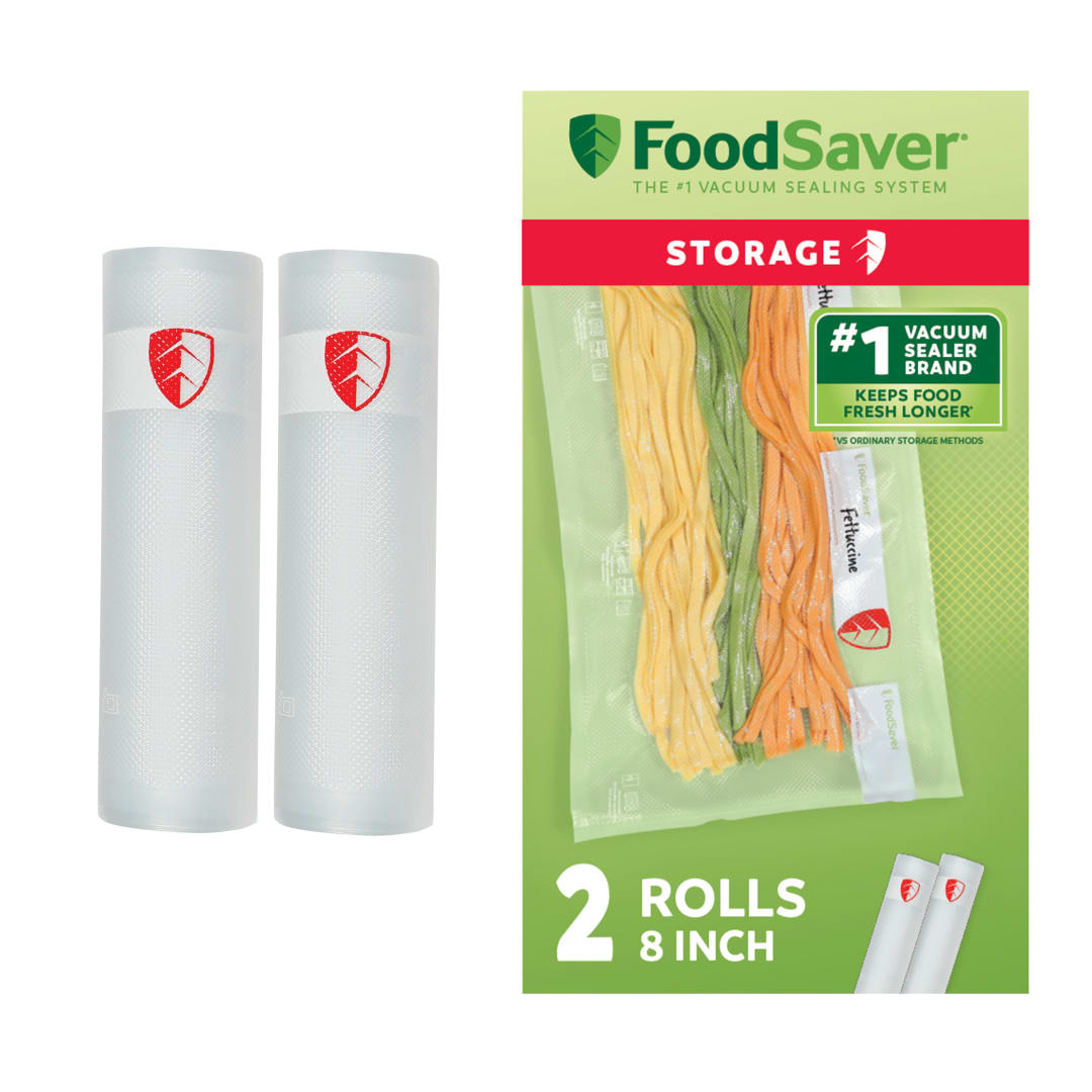 Rouleaux pour scelleuse FoodSaver, paquet de 2, rouleaux de 20,3 cm x 3,35 m, sacs de conservation au format sur mesure sans BPA