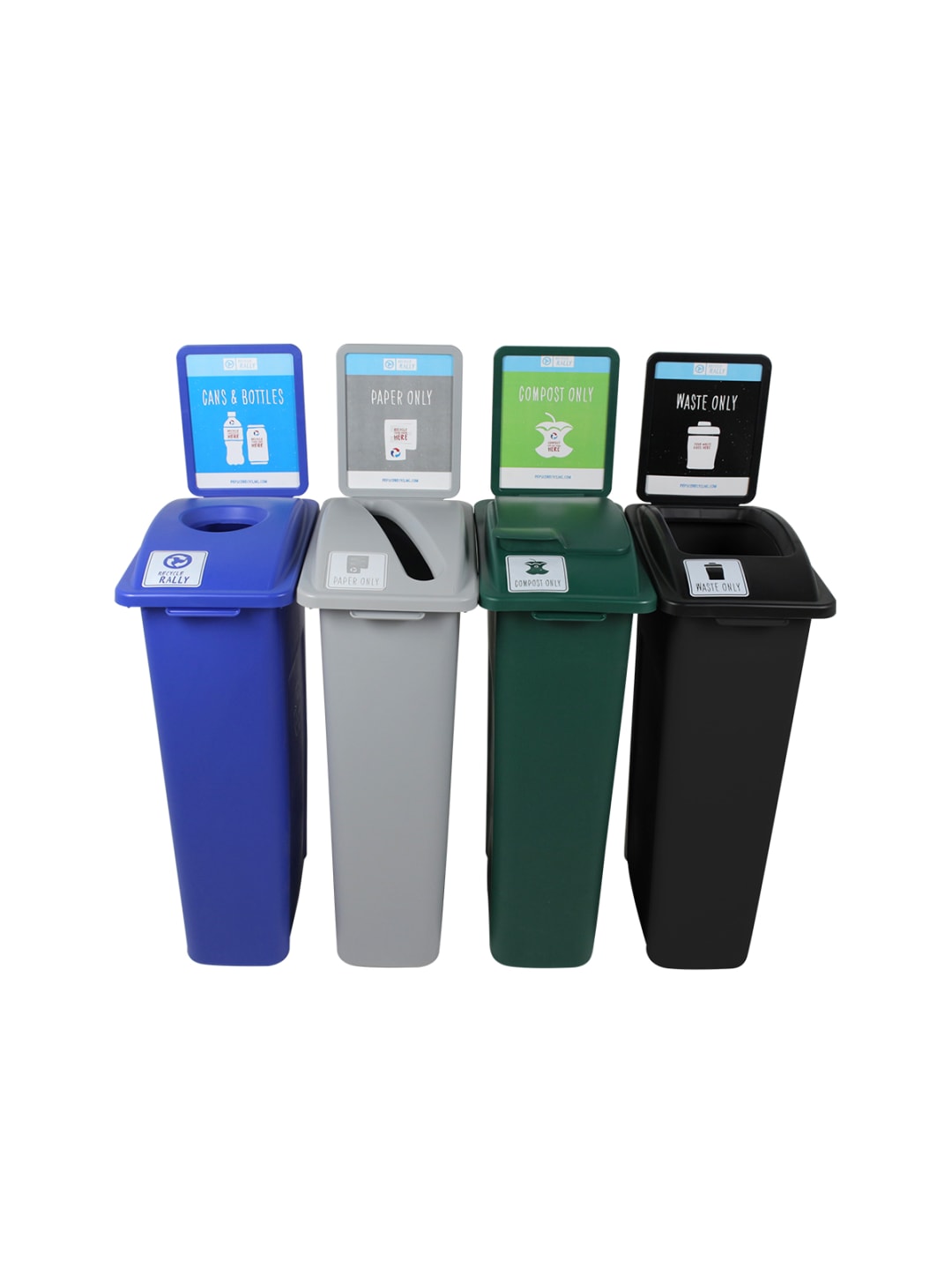  WASTE WATCHER [CU15-000523] - Quad - Kit - Recycle Rally - Circle-Slot-Full-Solid Lift - Blue-Grey-Green-Black