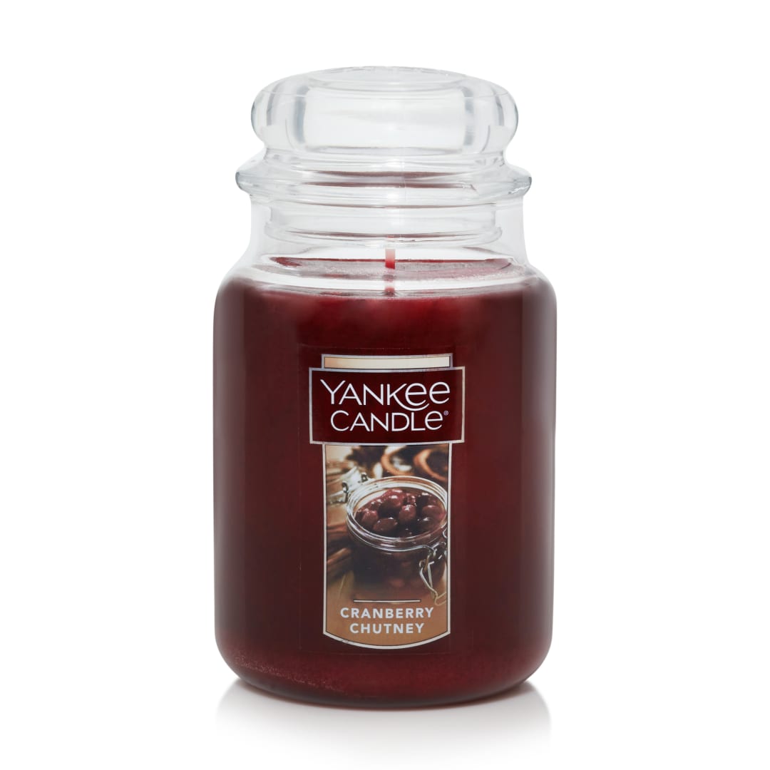 Yankee Candle® Cranberry Chutney Scented Classic 22oz Large Jar Single Wick Aromatherapy Candle Over 110 Hours of Burn Time Autumn  Scented for Home Perfect for Gifting