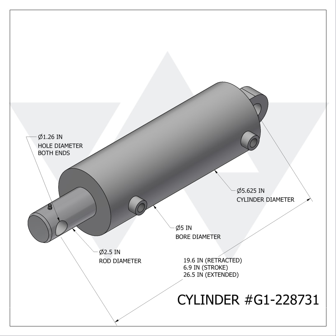 Galbreath™ Double Acting Cylinder 5 X 2 1/2 X 6 7/8