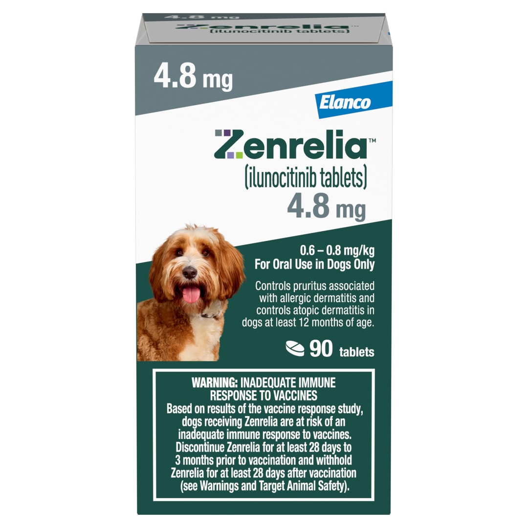 Zenrelia (Ilunocitinib Tablet) | Once Daily Prescription Itch Relief for Dogs | 4.8 mg (90 Count)