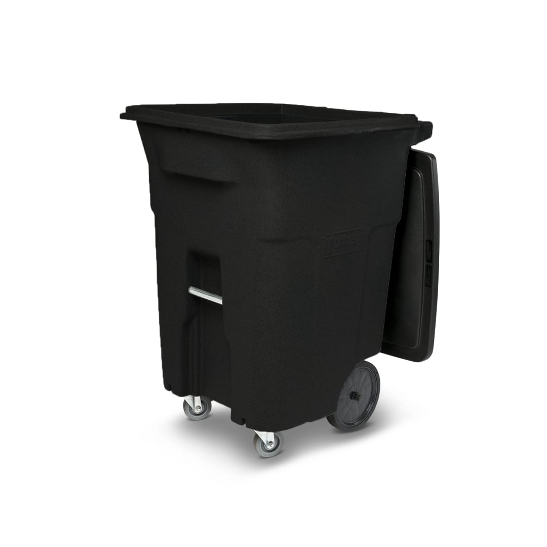 Toter 96 Gal. Blackstone Trash Can with Wheels and Lid (2 caster wheels 2 stationary wheels)