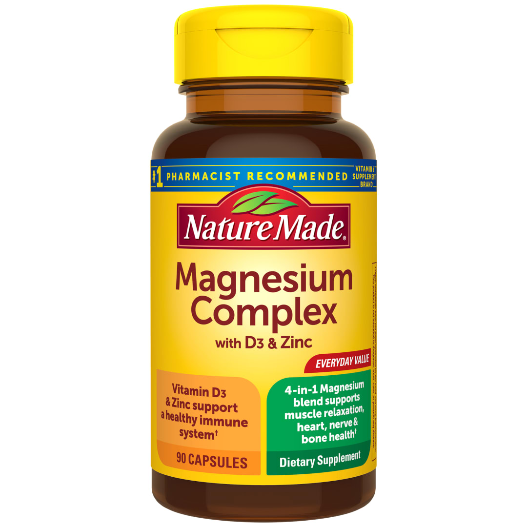 Nature Made Magnesium Complex Supplement with Vitamin D & Zinc Capsules - 90ct