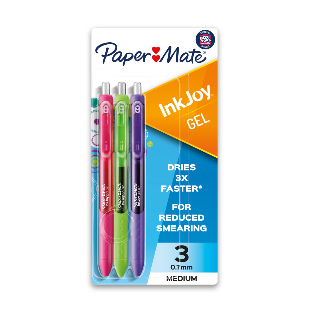 Paper Mate® InkJoy® Gel Pens, Medium Point (0.7mm), Assorted, 3 Count