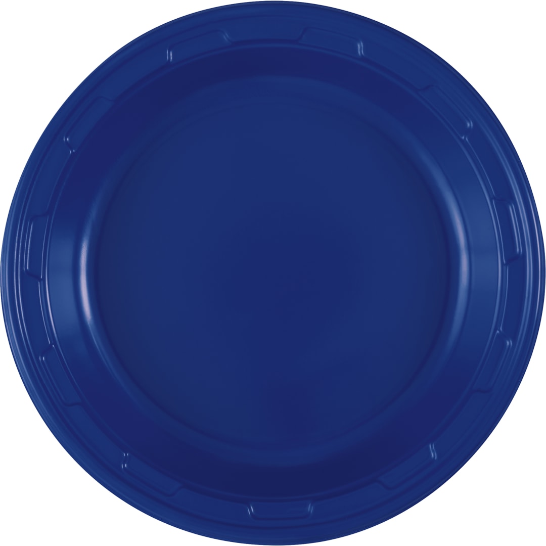 True Navy Solid Round 7" Plastic Dessert Plates, 50ct