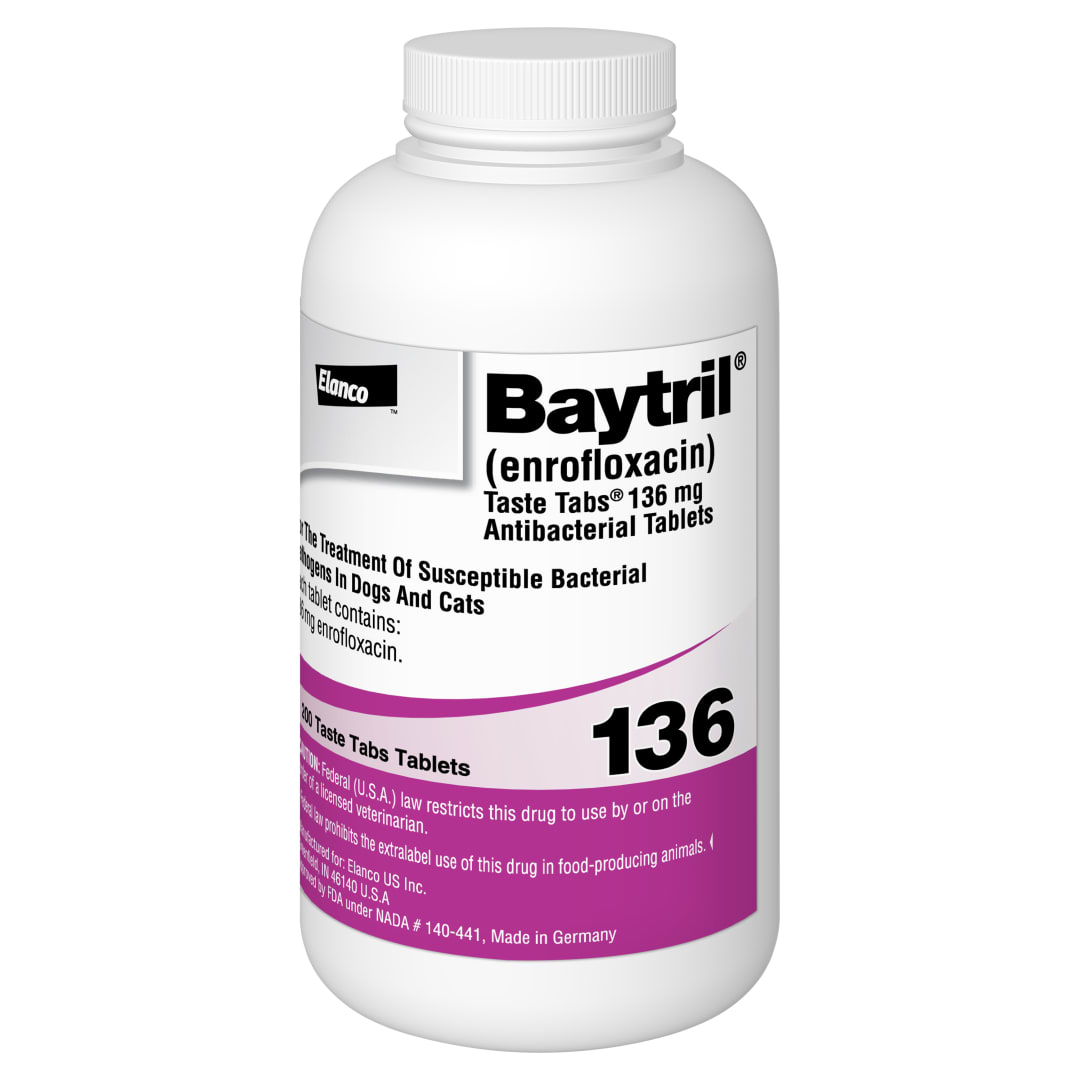 Baytril Taste Tab 200tab 136mg
