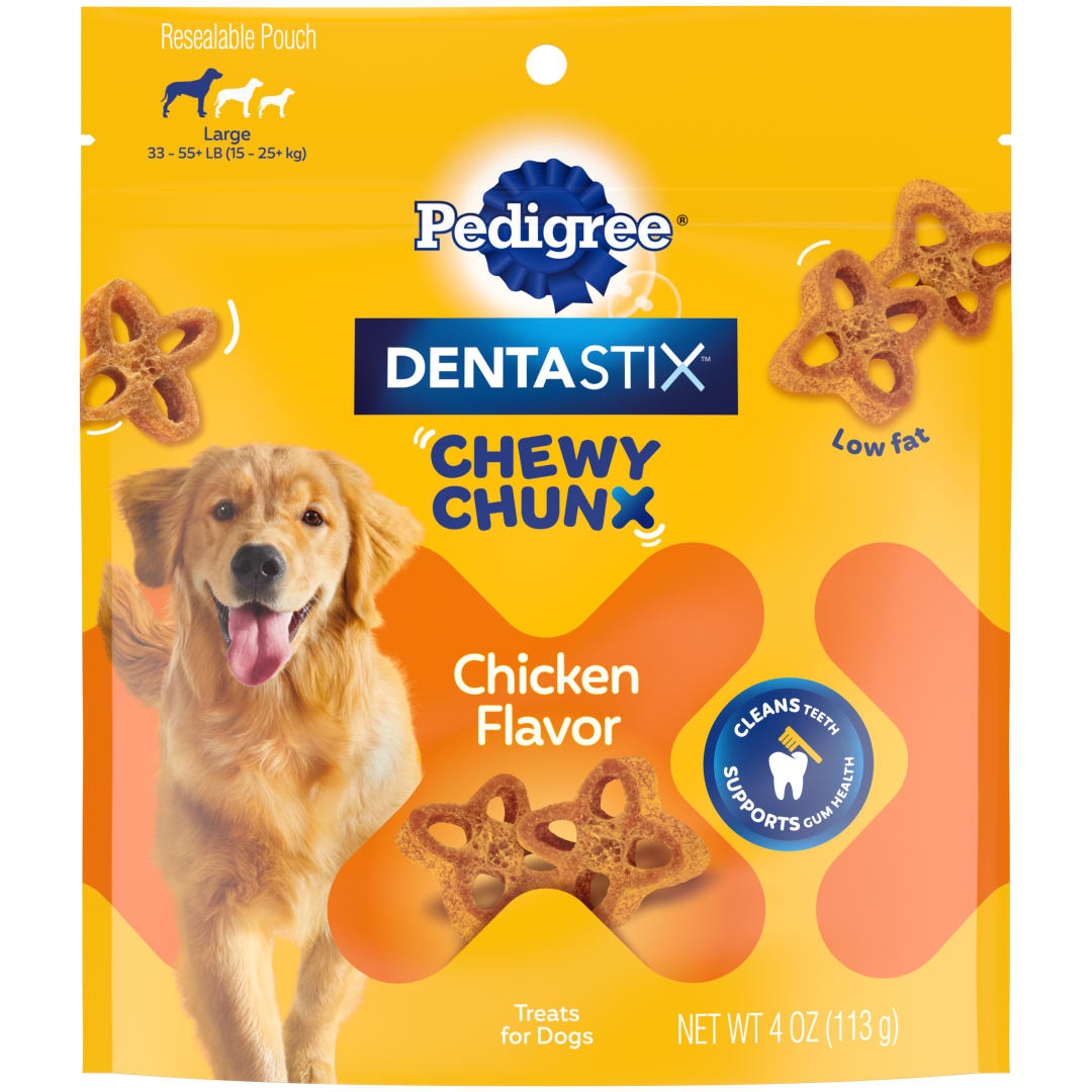 PEDIGREE DentaStix Chewy Chunx Dental Treats, Large Dog – 4 oz.