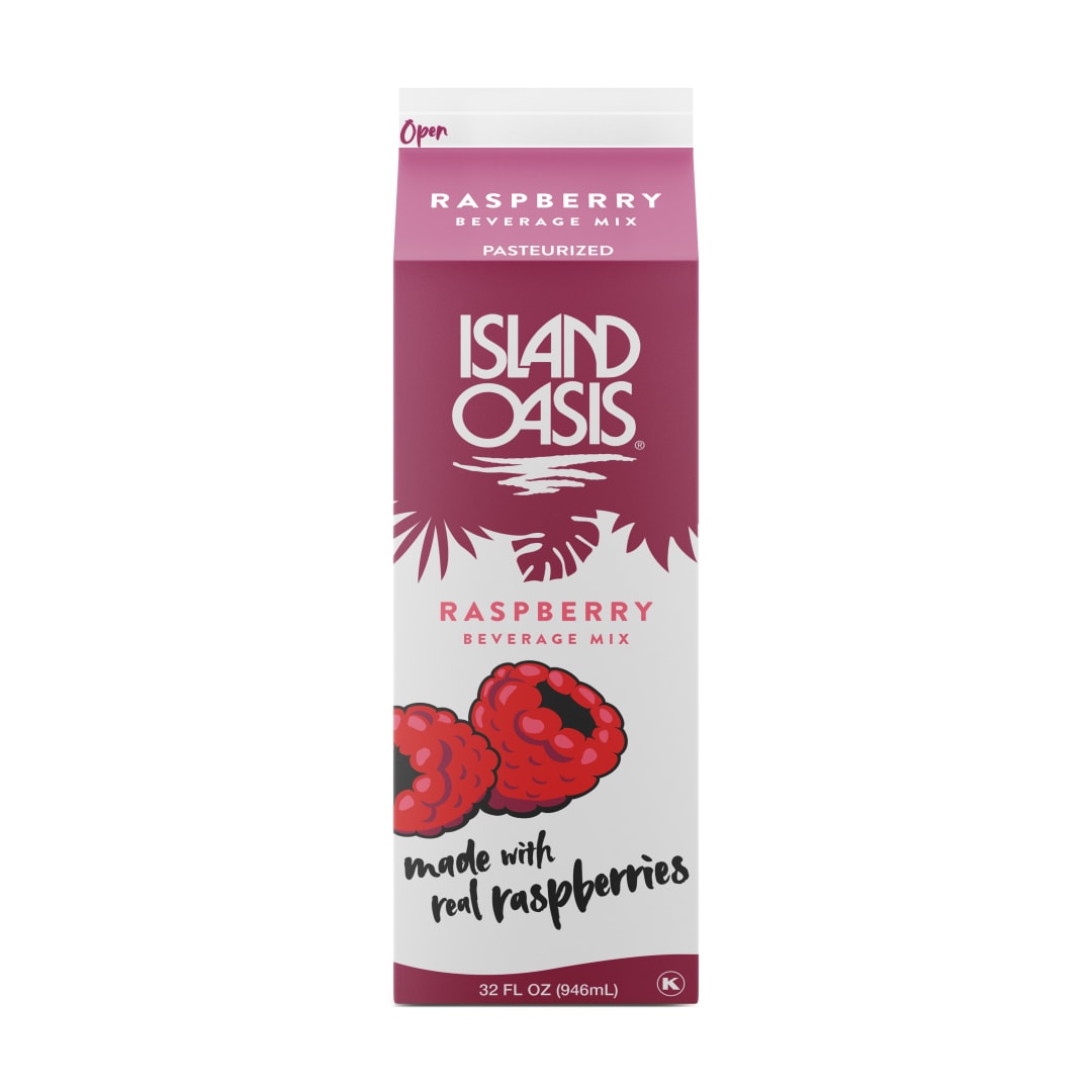 Island Oasis Red Raspberry Beverage Mix, Frozen, 12 x 1 qt