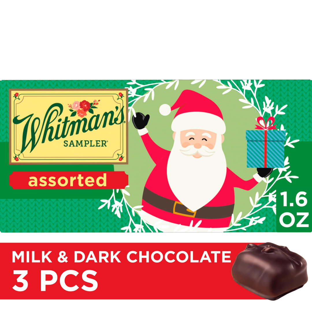WHITMAN'S SAMPLER Christmas Assorted Chocolate Candy Gift Box, 1.6 oz.