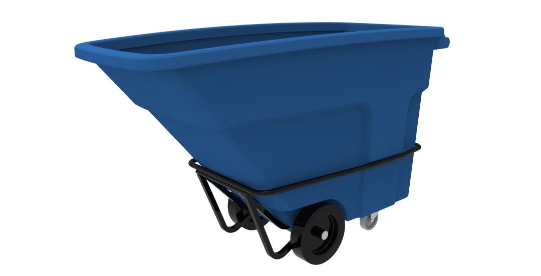 1 Cubic Yard 2000 lbs. Capacity Heavy Duty Nestable Tilt Truck - Blue