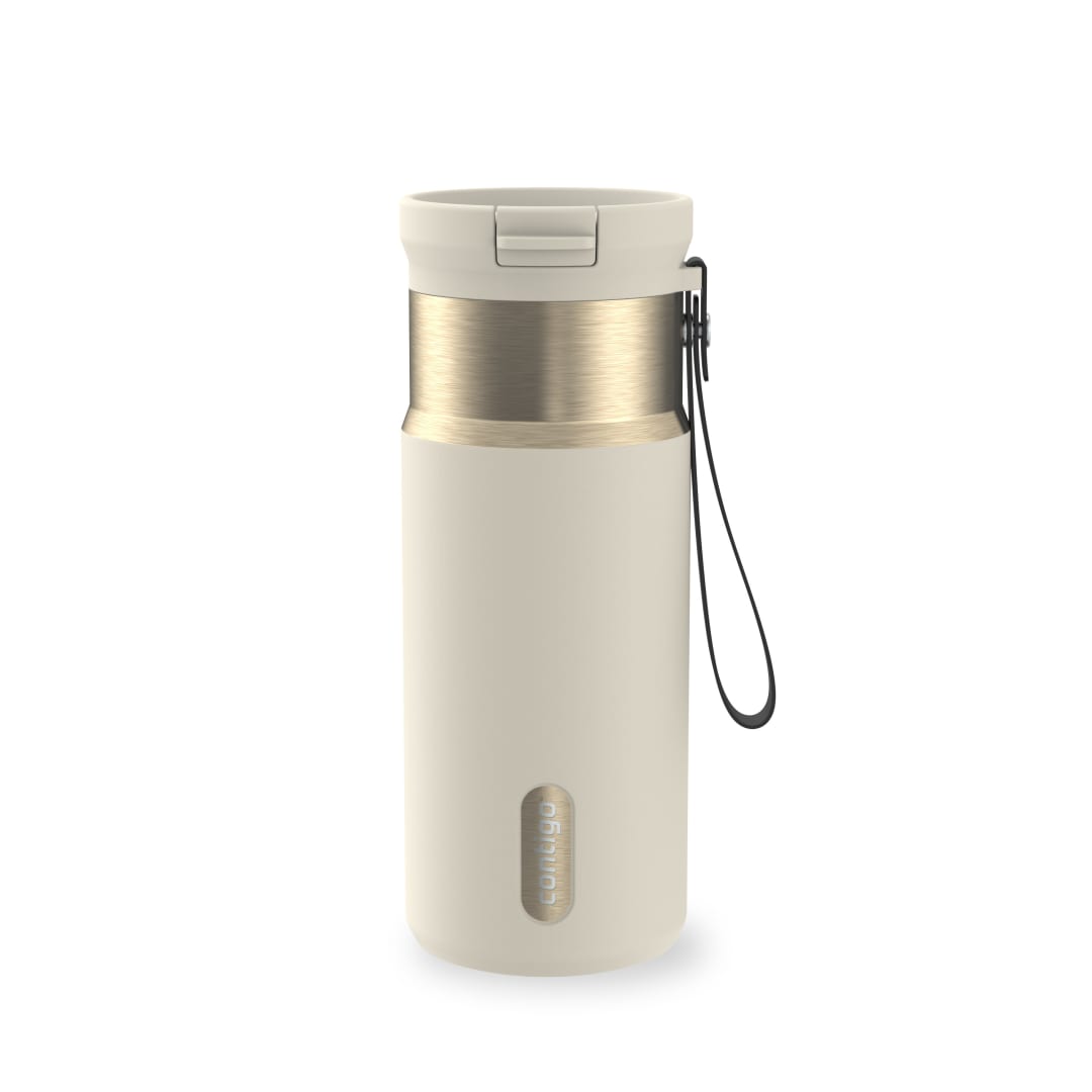 Contigo SnapSeal™ 473 ml Botella Térmica de Acero Inoxidable a Prueba de Fugas, Con Correa Para Transportar