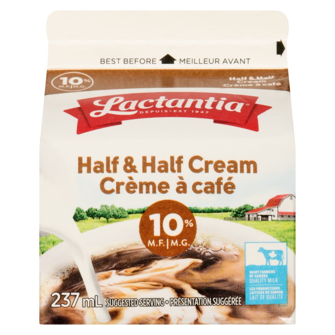 Lactantia Half and Half Cream, 10%, 237mL