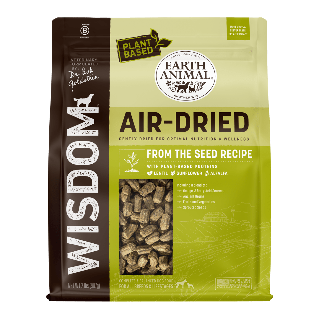 Earth Animal Wisdom Air-Dried From the Seed Recipe Plant-Based Dog Food, 2 lb. Bag