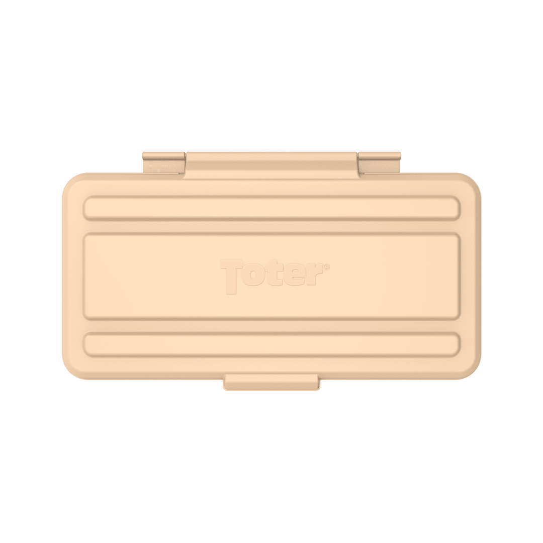 Slimline Rectangular Trash Can Lid with Hinged Lid - Tan