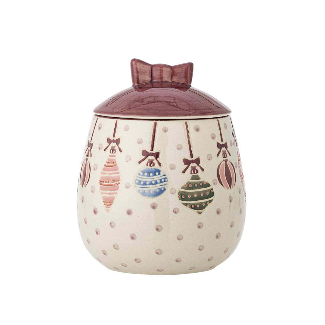 82063303 - Ornamentia Jar w/Lid, Multi, Stoneware STOCK: 228