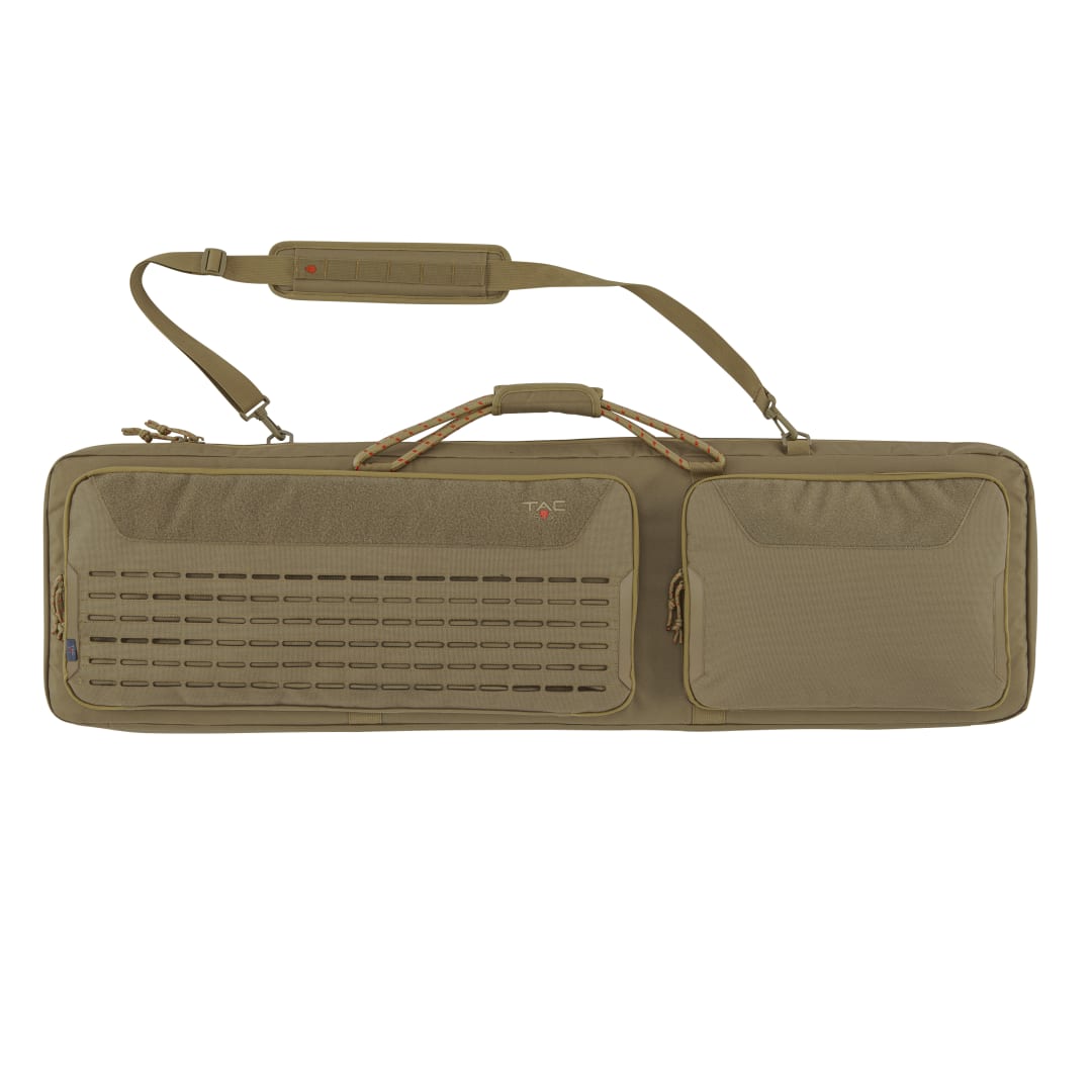 Tac-Six™ Lockable Squad 46" Tactical Gun Case, Laser Cut Molle Front, Coyote