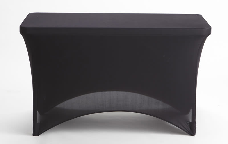 iGear™ Stretch Fabric Table Cover, Black - 4'

