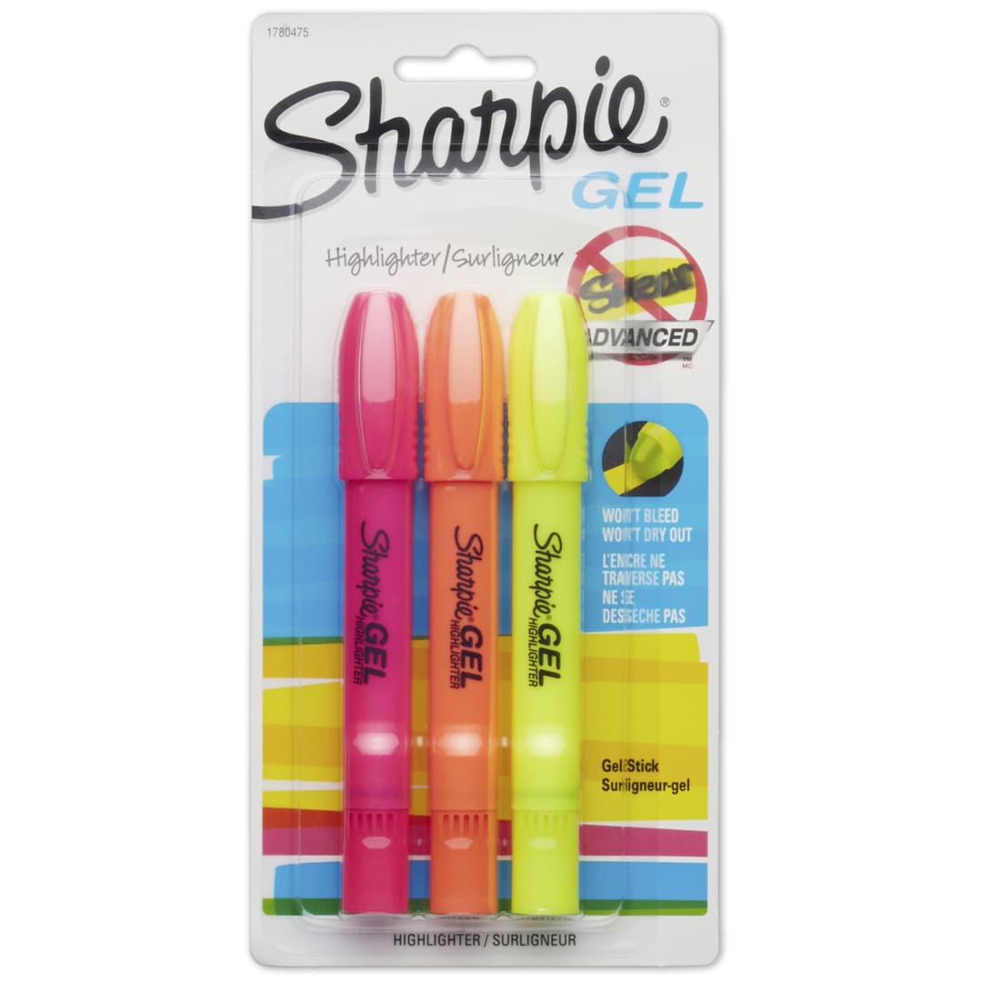 SHARPIE GEL HL ASST 3CD