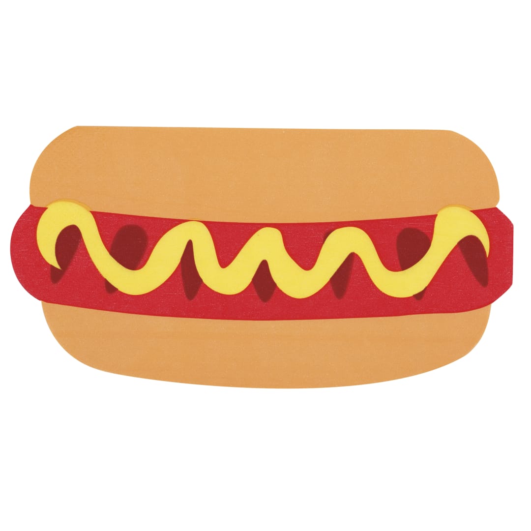 BBQ Party Hot-Dog-Shaped Guest Towels, 16ct